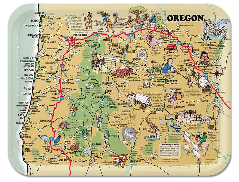 state of Oregon serving tray